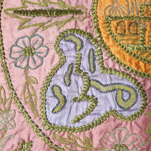 Ottoman turban cover used, embroidered with gold thread