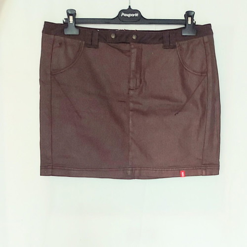 Esprit EDC Shiny Denim Skirt New L XL
