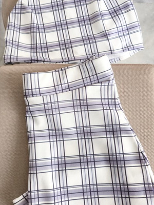 Marmalady Clothing Bar Summer Set Small, white and blue check