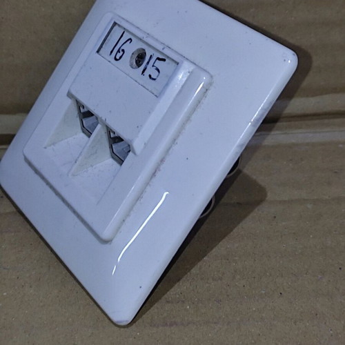 RJ 45 Ethernet double flush socket used, UTP Cat6