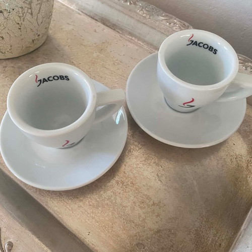Jacobs collectible espresso coffee cups set of 2 like new