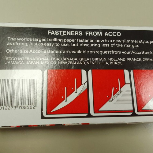 ACCO Fasteners metal file fasteners like new, box of 50