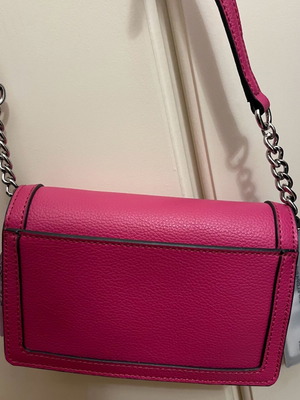 Karl Lagerfeld fuchsia leather shoulder bag new