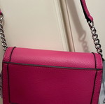 Karl Lagerfeld fuchsia leather shoulder bag new
