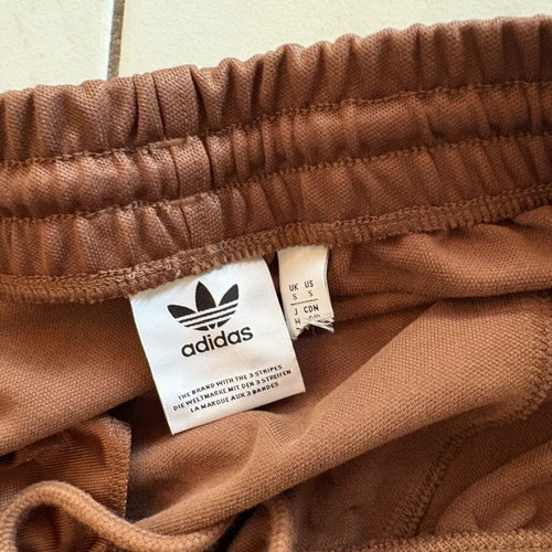 Adidas tracksuit pants, brown and white, size S-M