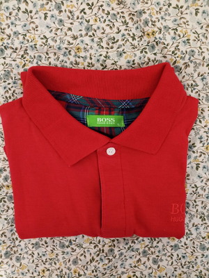 Hugo Boss Red Short-Sleeve Shirt New Medium Fit