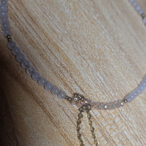 Choker necklace with butterfly like new, pink