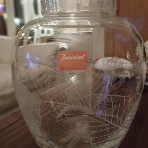 Rare Baccarat crystal vase signed by Christian Tortu like new