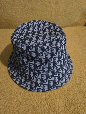 Καπέλο Bucket Hat Christian Dior με μοτίβο Oblique, σαν καινούργιο, μπλε/γκρι
