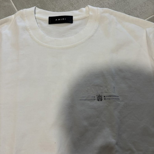 Amiri white t shirt with front and back print, new, size M
