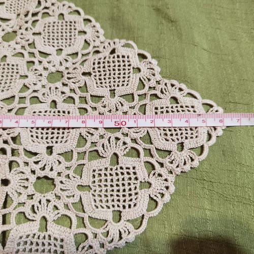 Crochet square like new, table mat cover 56x27 cm