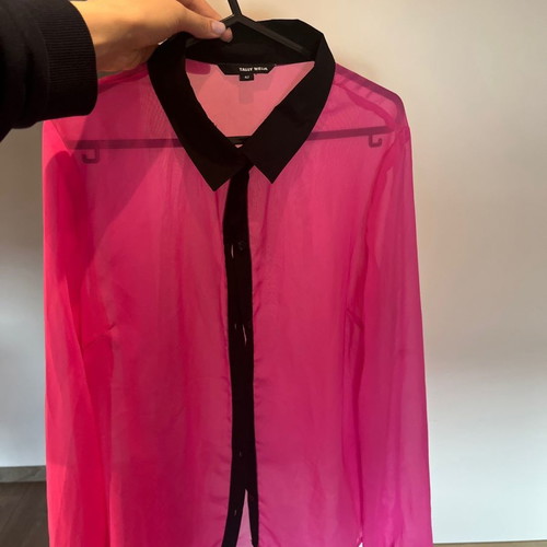 Women's shirt used, see-through, pink, Tally Weil