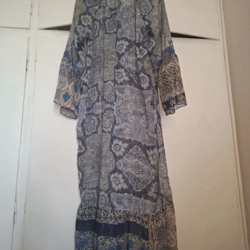 A-Style chiffon dress, blue turquoise, size L