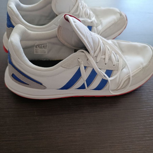 Adidas athletic shoes size 44 used, white and blue