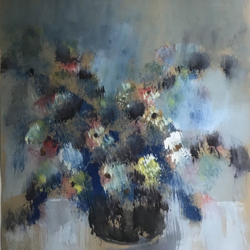 Painting Kostas Rodarakis oil on paper used