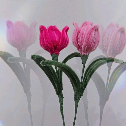 Handmade roses made to order from fuzzy wire