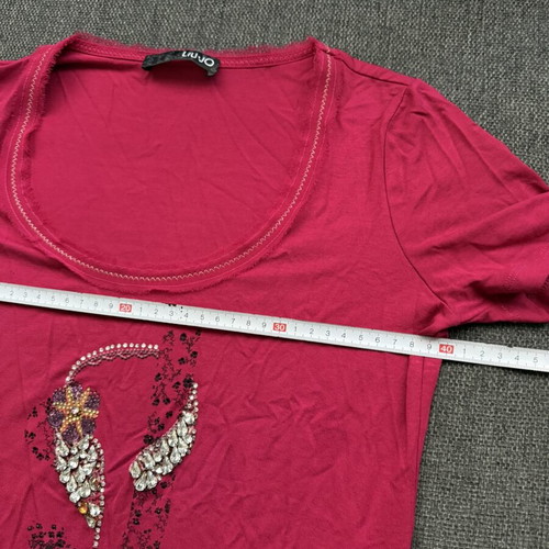 Liu Jo women's t-shirt like new, cyclamen with stones, size M