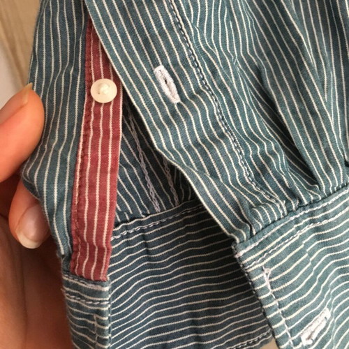 Levi's vintage shirt, M, blue and white striped, 100% cotton