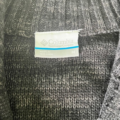 Columbia sweater half zip dark grey medium 100% cotton like new