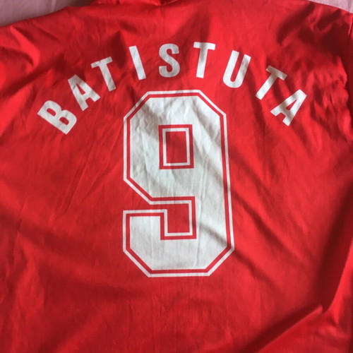 Batistuta 1996 jersey used, retro red design