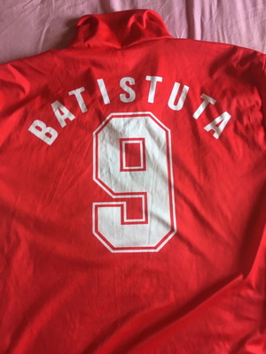 Batistuta 1996 jersey used, retro red design