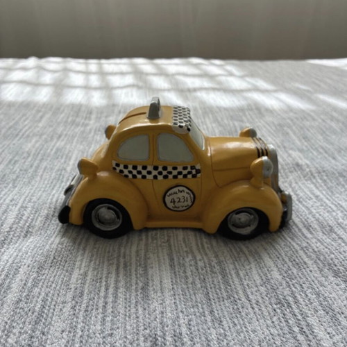 Taxi piggy bank, porcelain