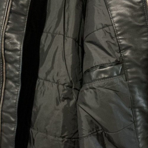 Biker jacket men synthetic leather Mavi like new, size L, black