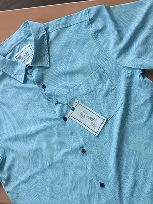 Ανδρικό πουκάμισο Aloha Bay Originals, μέγεθος M, μπλε με σχέδιο