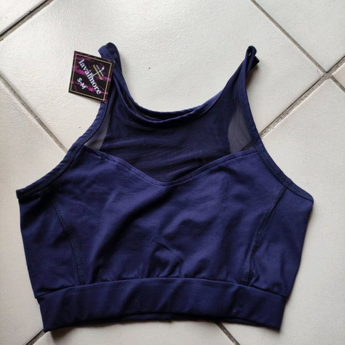 Women's sports set new, blue leggings M and S-M bustier with mesh
