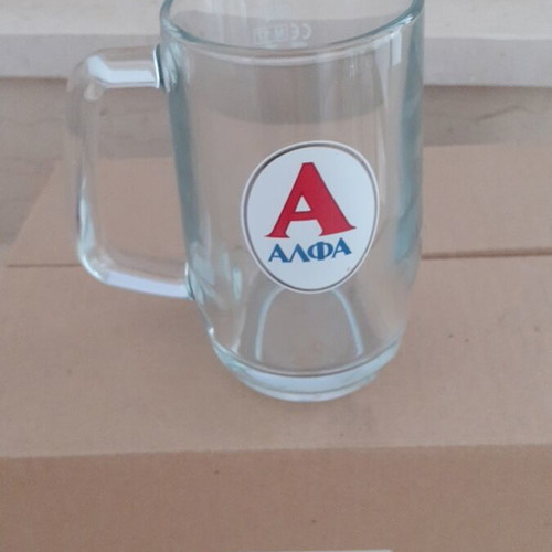 Alfa Beer Glasses set of 6 new, 300ml, thick glass with handle