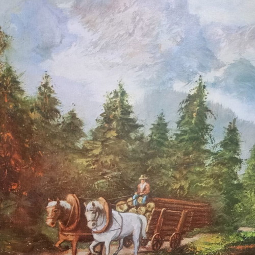 To Taxidi Me To Karo painting used by Papamakarios 39x49 cm