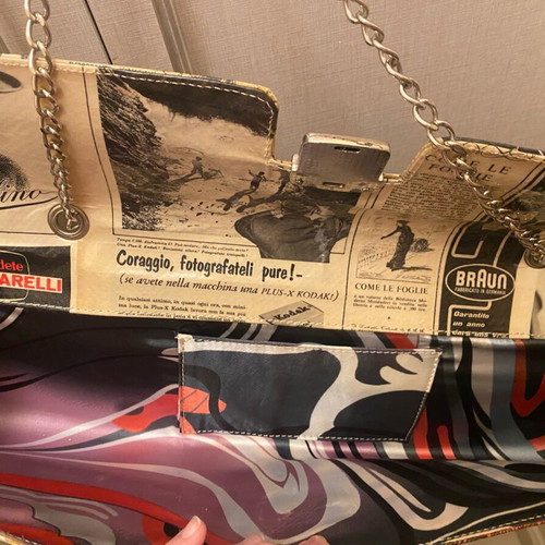 Envelope bag like new, black and beige