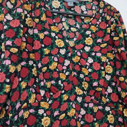 Primark midi floral dress with V neckline and ruching like new