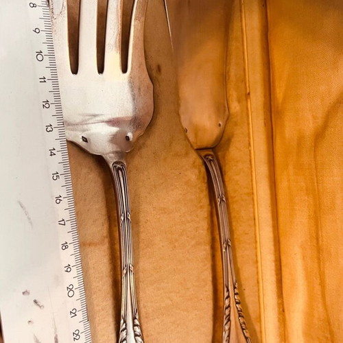 Silver antique French fish serving set like new