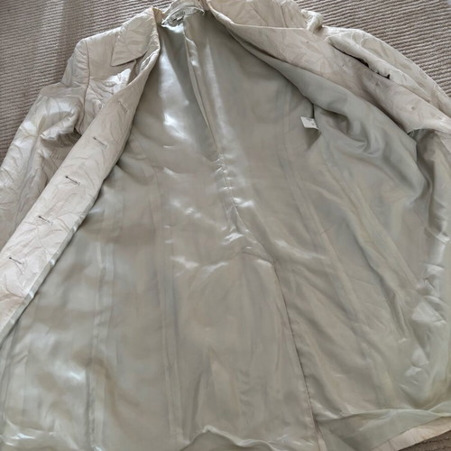 Vintage beige formal cotton coat Stills used, 80s era