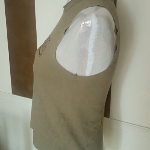 Von Dutch tank top vintage Y2K rare, like new, khaki with split-back hem