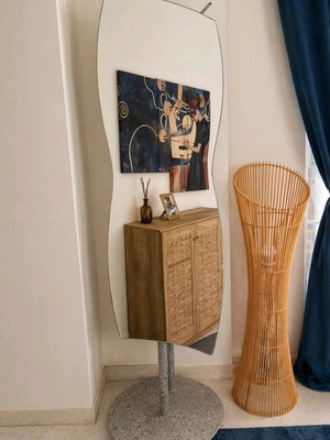 Vintage floor mirror with coat rack and storage space, like new