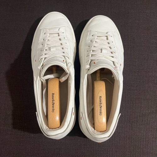 Santoni Leather Sneakers Men’s like new, size 44, creamy white