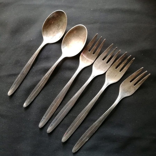 Forks and spoons used set 4+2 OKA 80-21