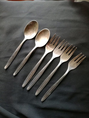 Forks and spoons used set 4+2 OKA 80-21