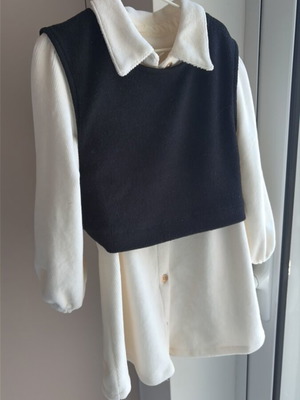 Orchestra dress with detachable vest like new, black and white