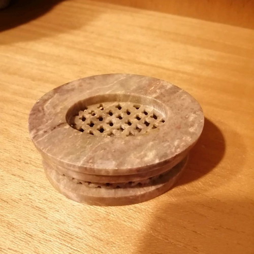 Decorative miniature antique stone container