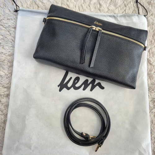 KEM Leather Envelope Crossbody Bag like new, black