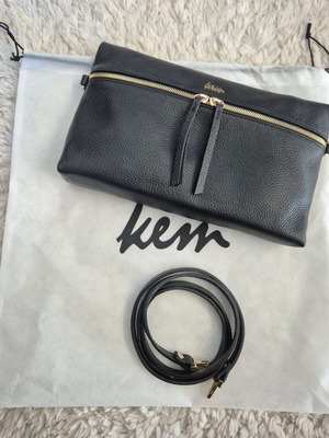 KEM Leather Envelope Crossbody Bag like new, black