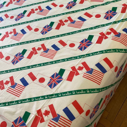 Benetton bed sheet vintage 80s, authentic cotton 2.10x2.30 m like new