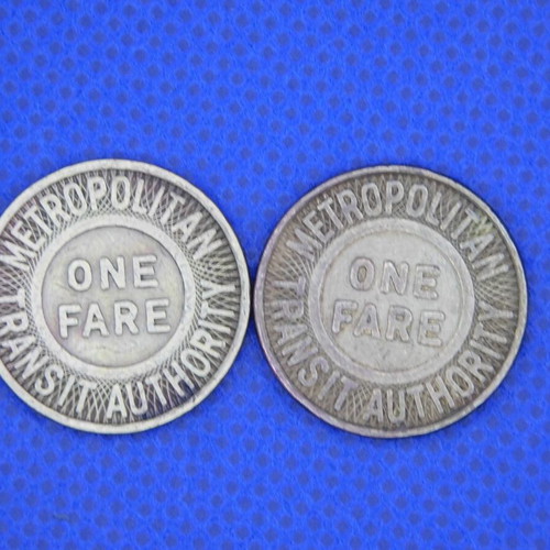 Metropolitan Transit Authority Boston 1951 metro tokens, set of 2