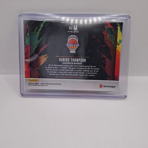 2025-26 Select Euroleague Darius Thompson Color Blast SSP like new