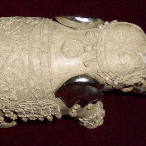 (FENG SHUI) DECORATIVE ELEPHANT (H:13cm-W:8.5cm-M:20cm-W: 620gr.)