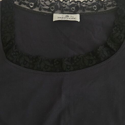 Terranova black crop top used, lace details, size M