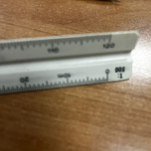 30 cm 100 scale protractor, 3D